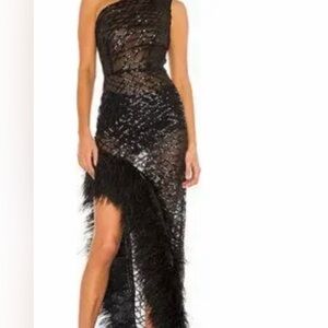 Bronx and Banco Black Asymmetrical Sequin Dress